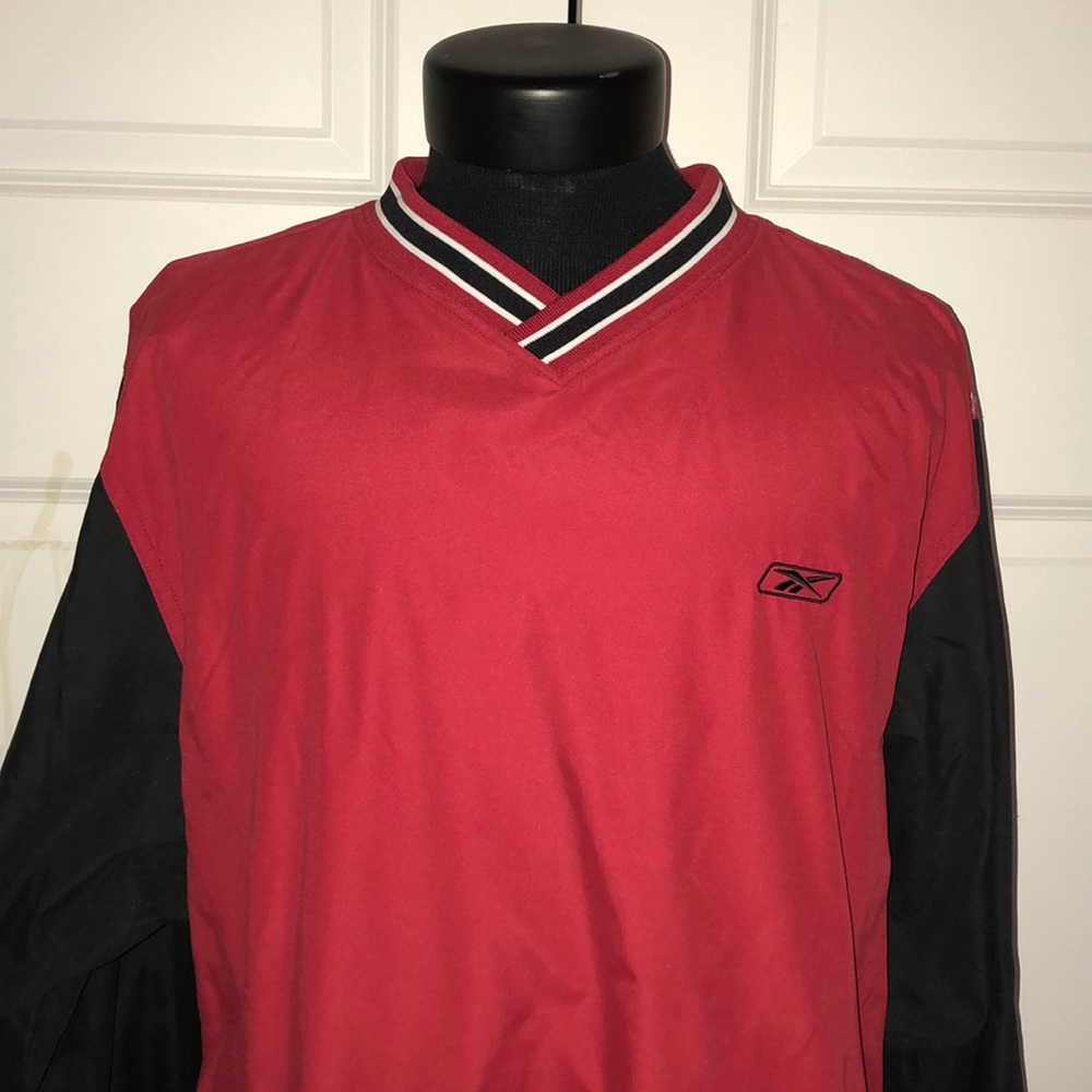 VINTAGE RED&BLACK REEBOK WINDBREAKER MENS LARGE